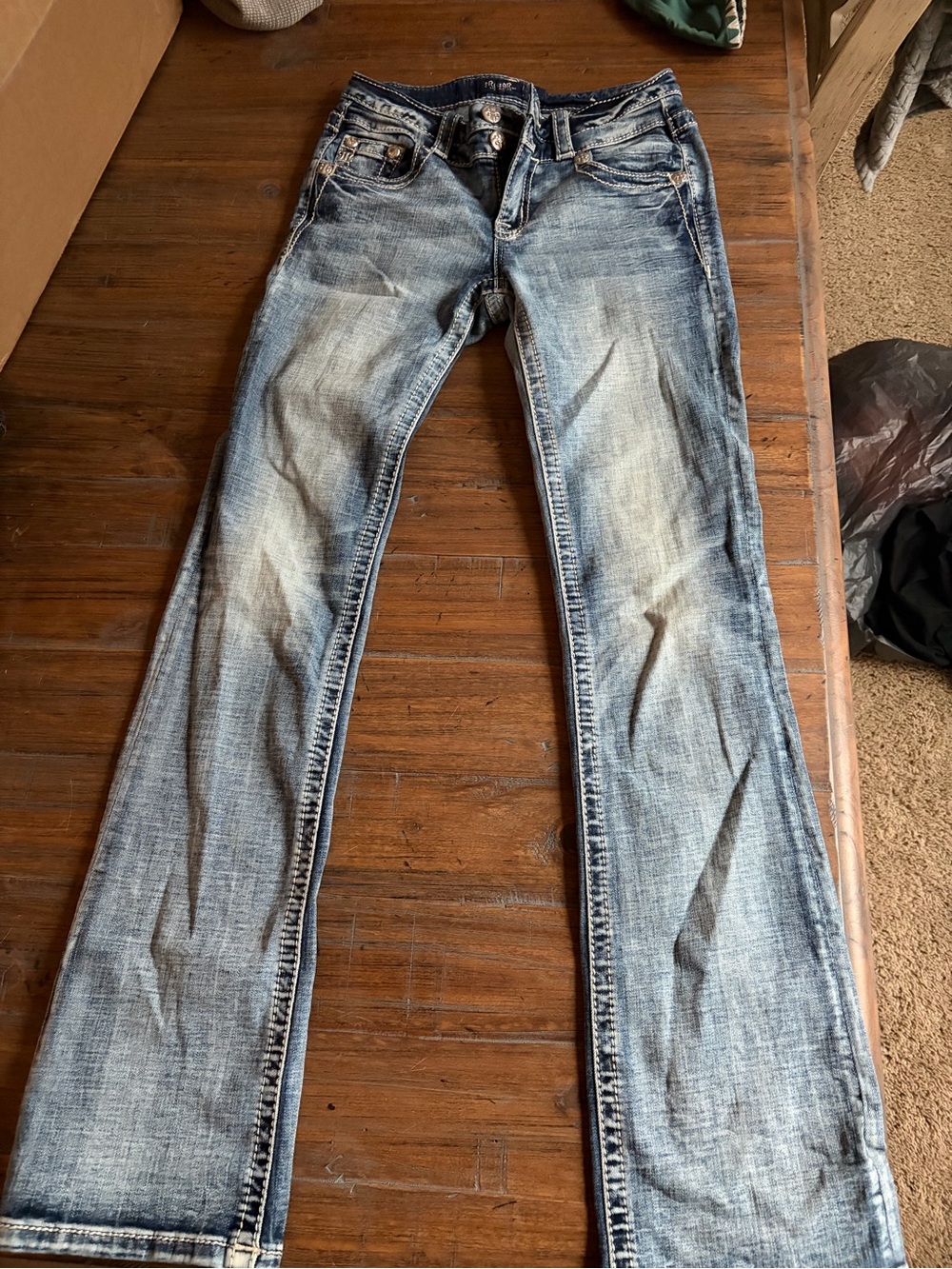 Miss Me Blue Denim Mid-Rise Jeans